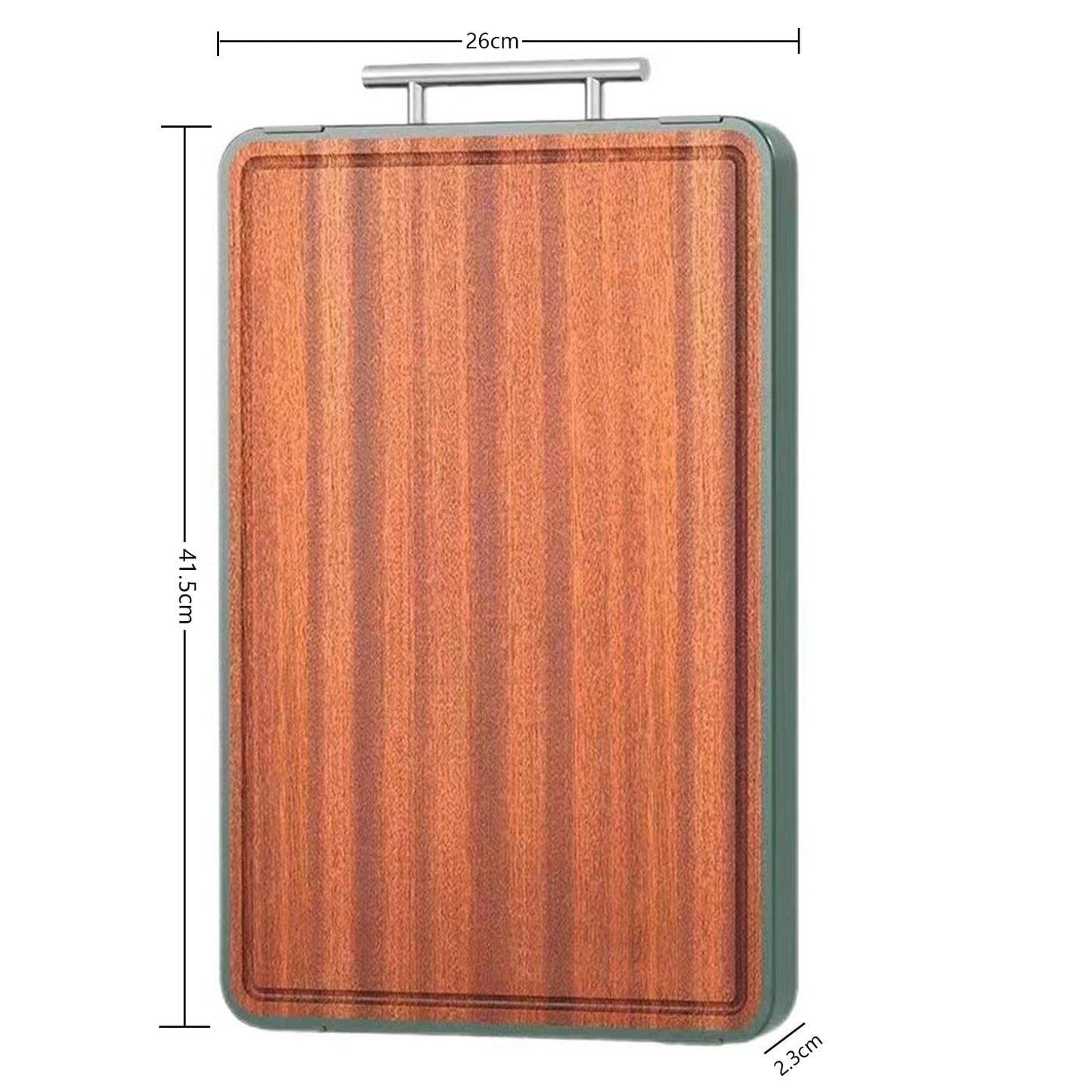 Durable & Reversible Stainless Steel & Wood Cutting Board - Easy-Clean Chopping Boards with Suspension Handle - Versatile, Affordable Kitchen Essential