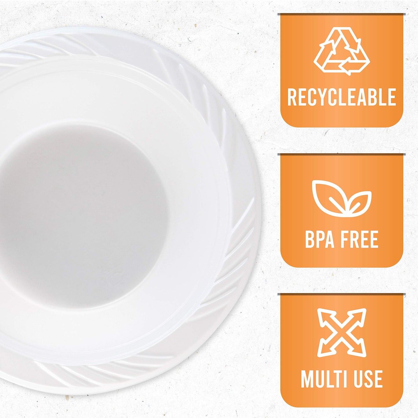 PLASTICPRO 200 Count Disposable 12 ounce White Plastic Soup Bowls