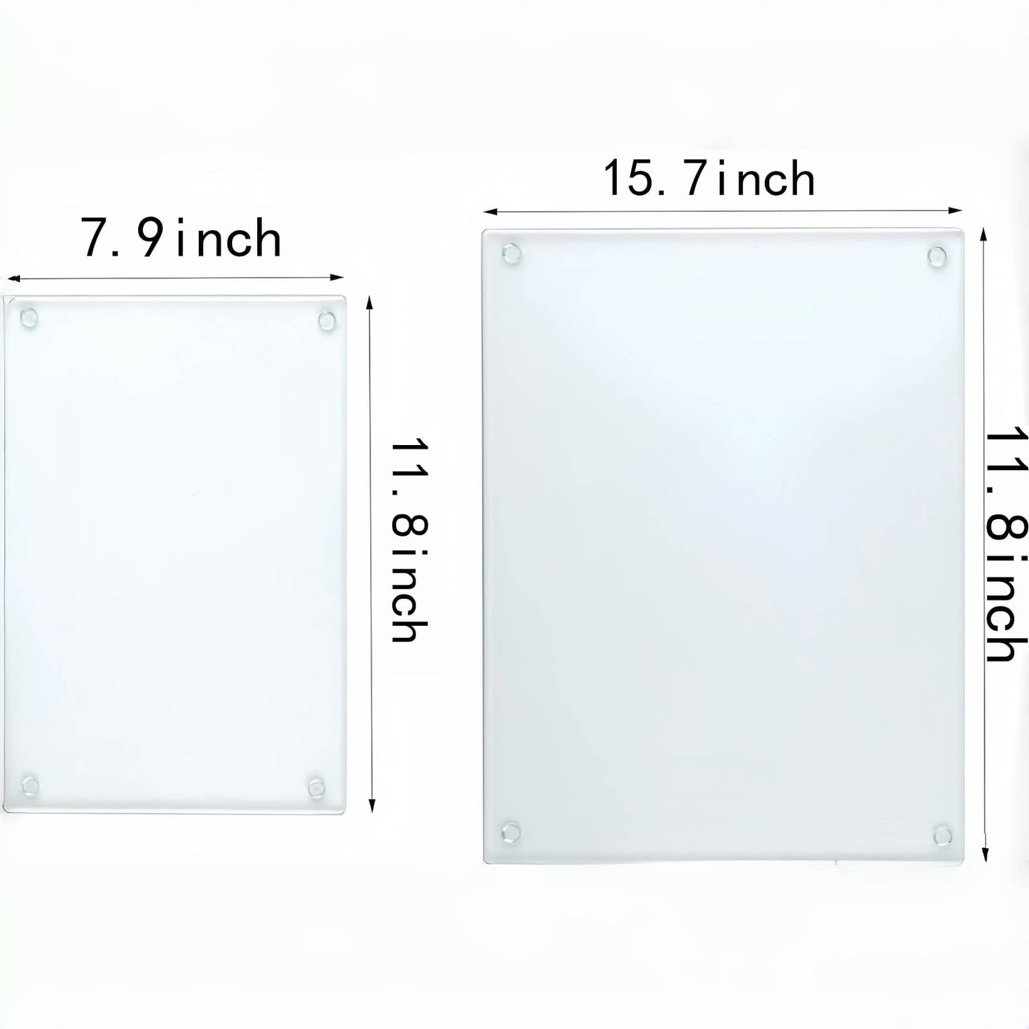 LANGBOHOS 2-Pack Tempered Glass Cutting Boards, 12x16 & 8x12 Inches, Non-Slip Scratch-Resistant Clear Countertop Protector, Heat Resistant Easy Clean Multipurpose Glass Chopping Boards for Kitchen