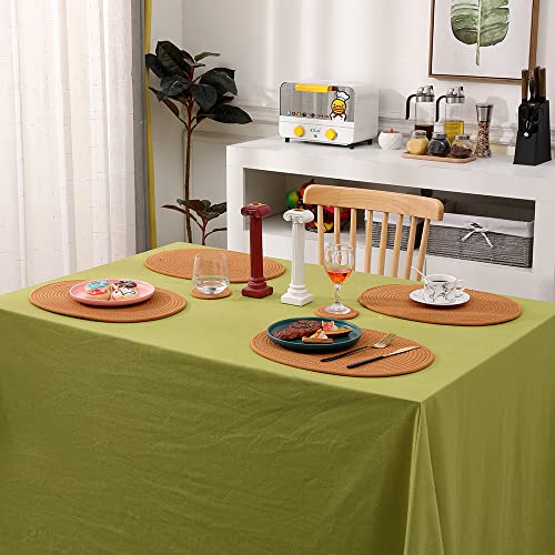 Kosmeey 4 Pack Oval Jute Woven Placemats, 12x16 inches Wicker Woven Plate Chargers for Farmhouse Boho Outdoor Dining