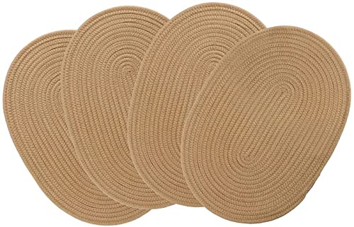 Kosmeey 4 Pack Oval Jute Woven Placemats, 12x16 inches Wicker Woven Plate Chargers for Farmhouse Boho Outdoor Dining
