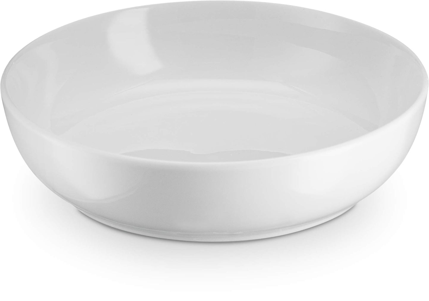KooK Pasta Bowl, Salad Bowls, Bowls, Serving Bowls, Soup, Ceramic, Large Capacity, Microwave & Dishwasher Safe, Set of 4, 40 Oz, (White)