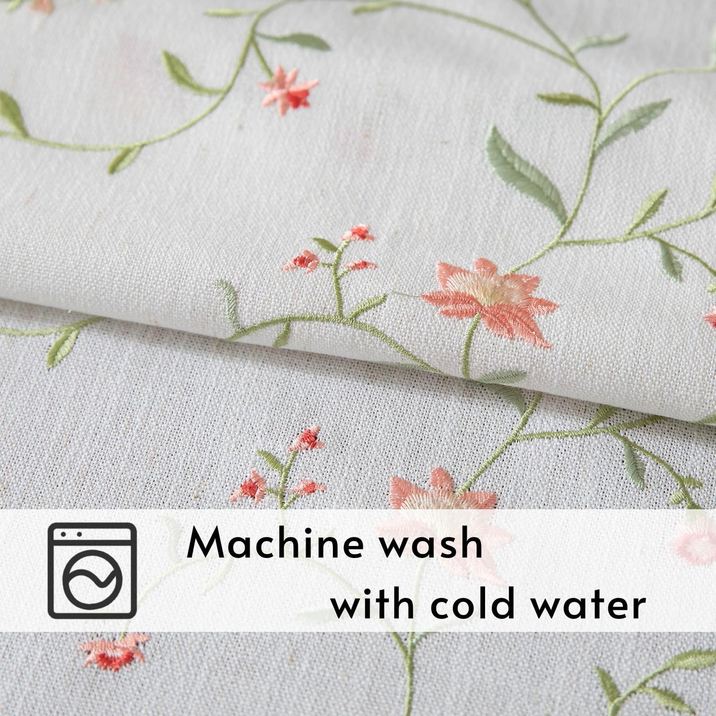 AIRCOWRIE Cotton Linen Tablecloth for Rectangle Tables, Heavy Duty Wrinkle Free Water Resistant Washable Cloth Dining Table Cover for Kitchen and Outdoor Use(Red Hollyhock, 54”×78”, Rectangle)
