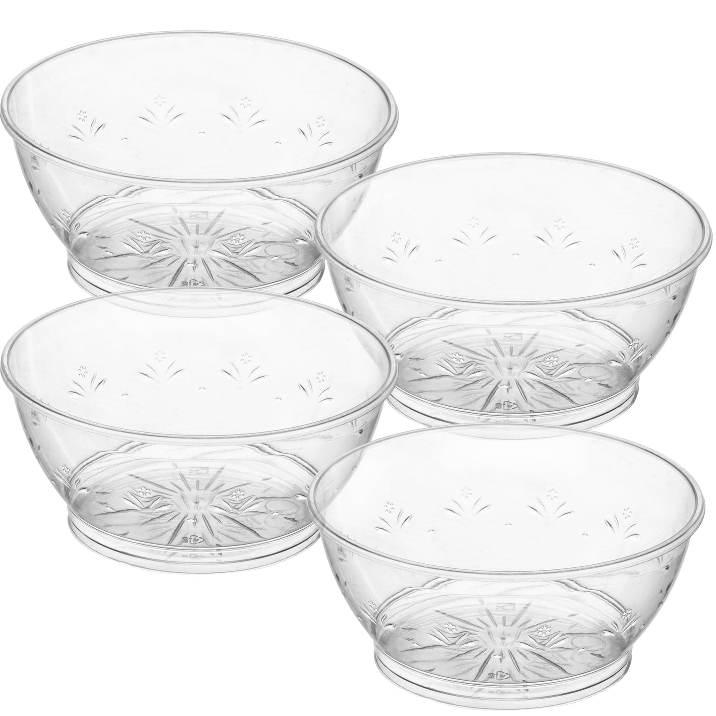 JoyServe Clear Mini Plastic Bowls - (Bulk 100 Pack) 6 Oz Disposable Premium Hard Plastic Dessert Bowls for Serving, Weddings, Catering, Parties, Salsa, Home or Event Party Supplies